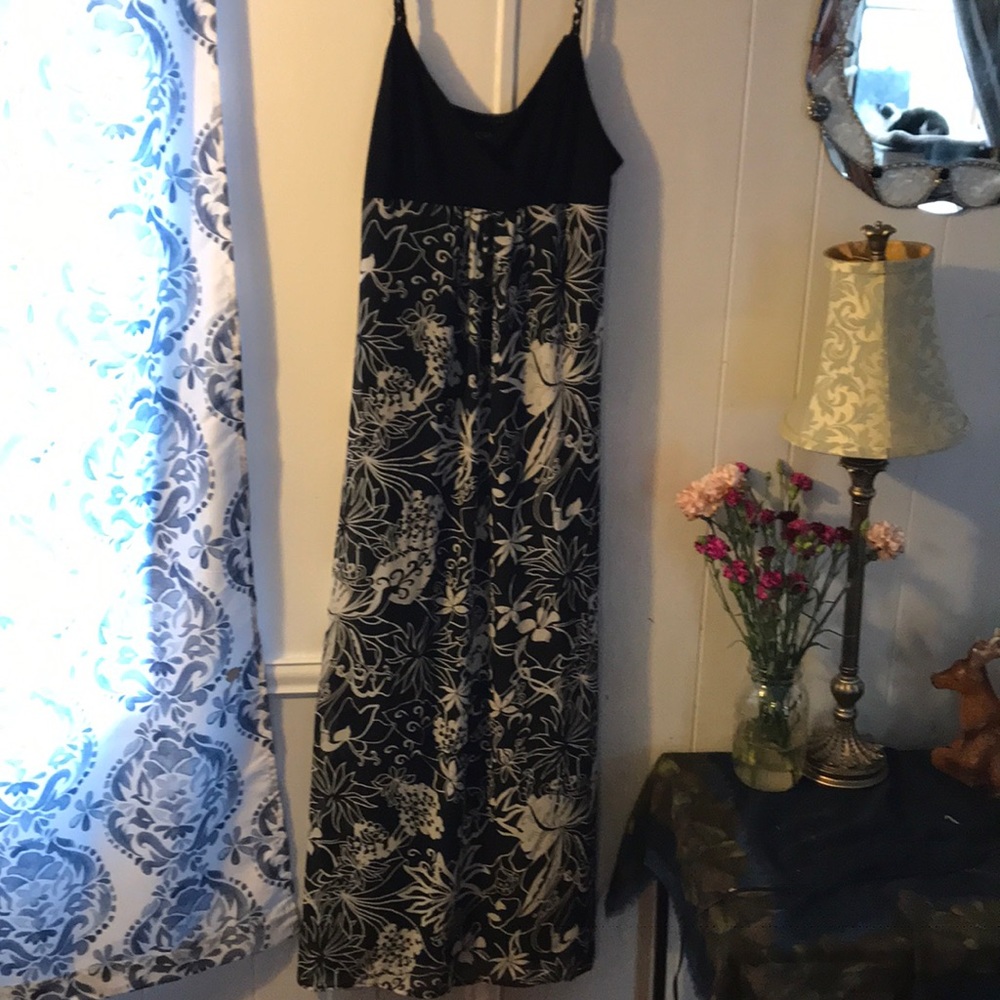 Black and Gray Maxi Dress